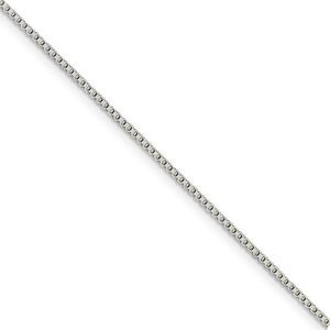 1.25mm Sterling Silver, Box Chain Necklace, 18 Inch